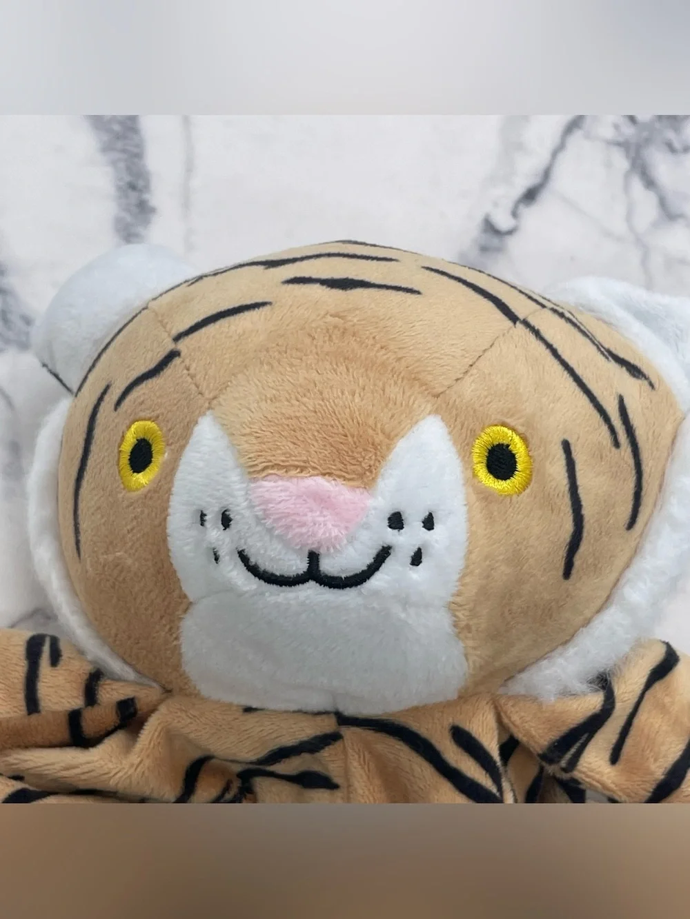 Love By Emi Plush ORANGE TIGER Security Blanket Pacifier Holder Plays  Sounds